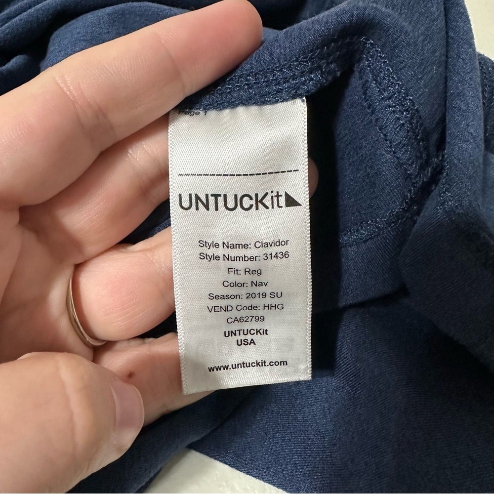 Untuckit Blue Clavidor 3 Button Performance Polo … - image 5